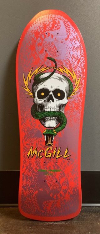 1989 Vintage Powell Peralta Mike Mcgill Skull Spoon Nose Snakeskin Skateboard