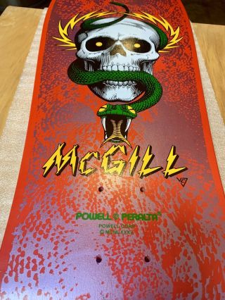 1989 Vintage Powell Peralta Mike McGill Skull Spoon Nose Snakeskin Skateboard 7