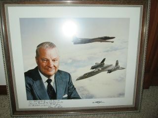 Cold War Pc Of History - Skunk Framed Photo Signed - Col.  " Kelly " /ben Rich