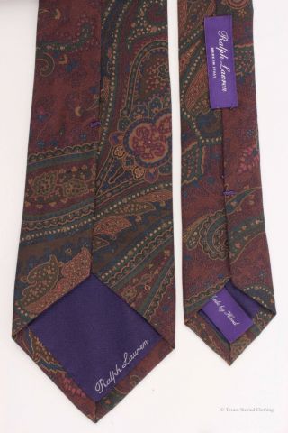 w Tags RALPH LAUREN PURPLE LABEL Ancient Madder Wine Silk Tie ITALY - made 4