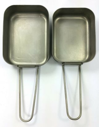 2piece Military Mess Tins Kit Stainless Steel Dutch Army Camping Cooker