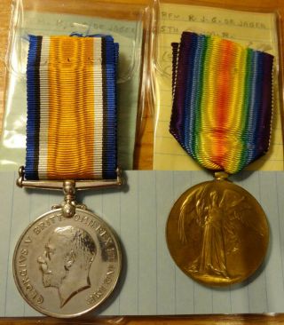 Wwi British War And Victory Medal Pair 5th S.  A.  M.  R.