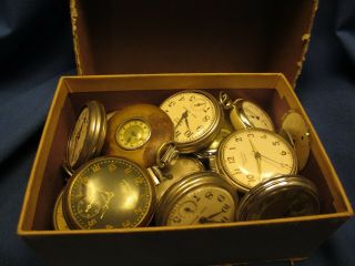 Watchmaker Estate Vintage Ingersoll,  Westclox,  Dollar Pocket Watches19 And More
