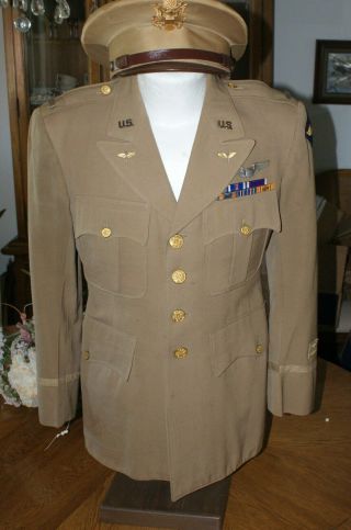 Ww 2 Usaaf Tropical Uniform Jacket And Visor,  Named