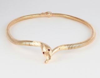 Vintage 9ct Gold Flexible Snake /serpent Necklace By Smith & Pepper C 1973
