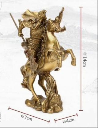 Chinese Old Hero Guan Gong Guan Yu ride on horse bronze statue TR 4