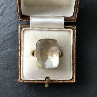 Antique Victorian 9 Carat Gold Foiled Crystal Ring