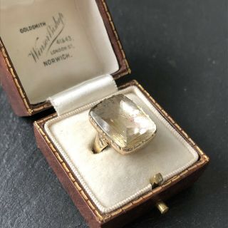 Antique Victorian 9 Carat Gold Foiled Crystal Ring 2