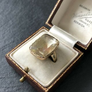 Antique Victorian 9 Carat Gold Foiled Crystal Ring 3