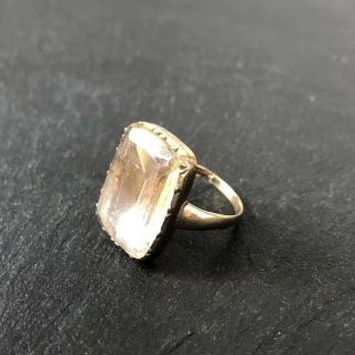 Antique Victorian 9 Carat Gold Foiled Crystal Ring 5