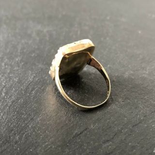 Antique Victorian 9 Carat Gold Foiled Crystal Ring 6