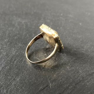 Antique Victorian 9 Carat Gold Foiled Crystal Ring 7