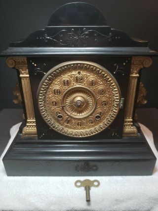 1882 Patent Ansonia 12 Inch Cast Iron Mantle Clock Parts Repair