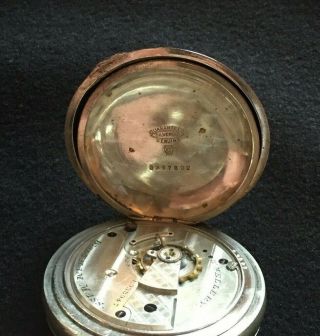 Antique American Waltham Watch Co.  Pocket Watch 11 Jewels Wm.  Ellery Circa 1883 5