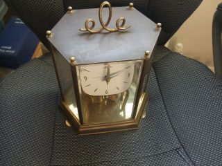 Vintage Koma German Glass /brass Anniversary Clock