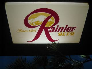 ANTIQUE VTG 1960 ' s SICKS RAINIER BEER DUSK TO DAWN 3 - D MOTION BAR LIGHT PUB SIGN 12