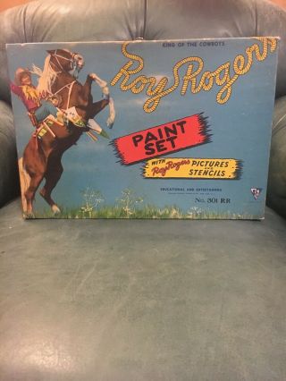 Vintage Roy Rogers Western Paint Toy Set