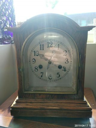 Antique/ Vintage Wooden Mantle Clock Pendulum & Wind Up Key