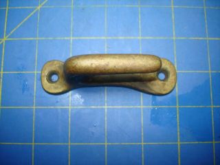 SINGLE VINTAGE SOLID BRASS HEAVY DUTY COAT HOOK WITH PATINA GREAT NAUTICAL LOOK 3