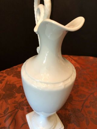 Vintage Alka Kunst Bavaria Brilliant White Porcelain Pitcher Vase 13 