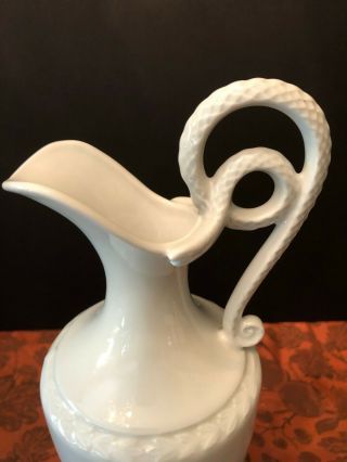 Vintage Alka Kunst Bavaria Brilliant White Porcelain Pitcher Vase 13 