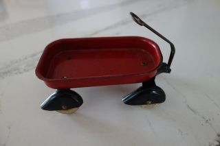 Vintage 1930s Wyandotte Pressed Steel Toy Red Wagon,  Metal Tires