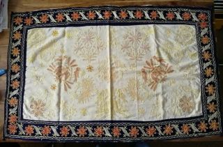 Vintage Indian Hand Stitched Fabric Rectangular Wall Hanging