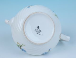 Vintage Adderley Fine Bone China English Teapot CORNFLOWER Swirl Porcelain 4487 6