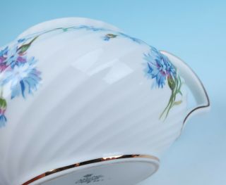 Vintage Adderley Fine Bone China English Teapot CORNFLOWER Swirl Porcelain 4487 8