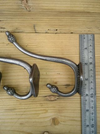 6 X Cast Iron Pineapple Coat Hook,  Polished Iron. 4