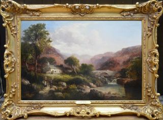 Fine Antique 19thC Victorian Oil Painting Scottish Highlands Landscape 2
