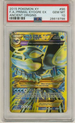 2015 Pokemon Xy Full Art Primal Kyogre Ex Ancient Origins 96 Psa 10 28619798