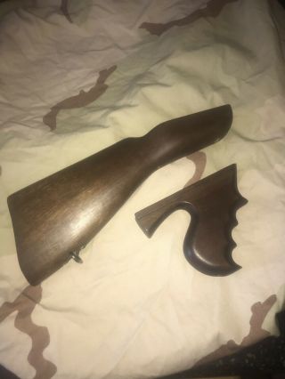 Vintage Thompson Submachine Gun.  45 Foregrip / Buttstock Walnut Ww2 Usmc Us Army
