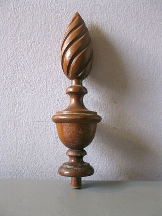 (1) Antique Wooden Finial - - 7 5/8 " Tall X 2 3/8 " Diameter