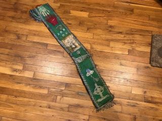 Ancient Order Of Hibernians Sash Rare Silver Wire ?