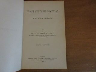 Old FIRST STEPS IN EGYPTIAN Book ANCIENT CUNEIFORM WRITING HIEROGLYPHICS LEGENDS 2