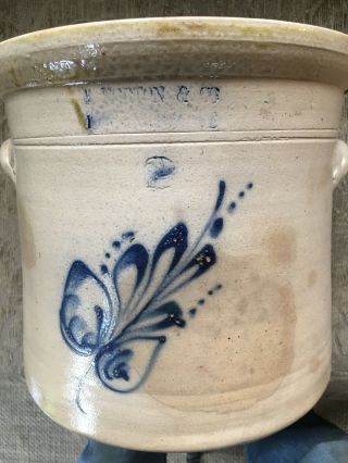 Antique Primitive Stoneware (e.  Norton Bennington,  Vt. ) Crock