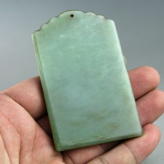 3.  1  China old jade Chinese hand - carved ancient Kwan - yin jade pendant 1124 2