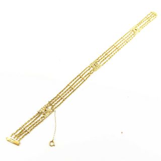 NYJEWEL Cartier 18k Yellow Gold Diamond Double C 4 Row Link Bracelet 2