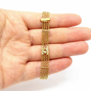 NYJEWEL Cartier 18k Yellow Gold Diamond Double C 4 Row Link Bracelet 4