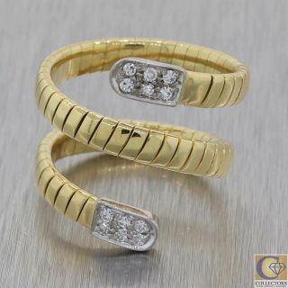 Vintage Estate 18k Yellow Gold.  15ctw Diamond Articulating Snake Coil Ring Y8