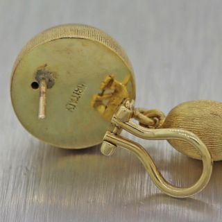 Vintage Estate Solid 18k Yellow Gold Tassel Drop Dangle Stud Earrings 5