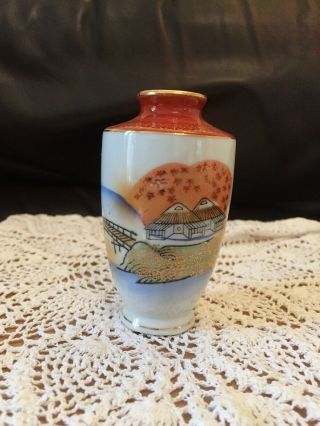 Vintage Japanese Nippon Satsumas 4” Vase By Foreign - Marked