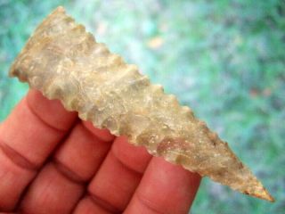 Fine 3 1/2 Inch G10,  Kentucky Fort Ancient Triangular Point With Arrowheads