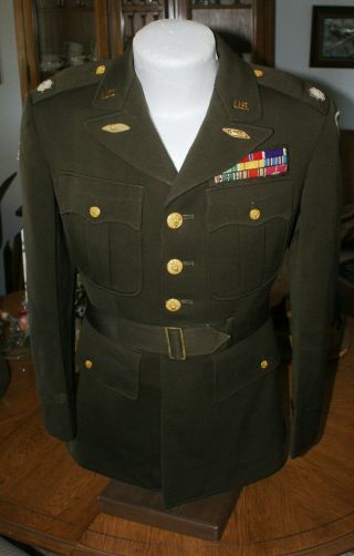 Ww 2 Us Army Officer Od Uniform Jacket,  Armoured