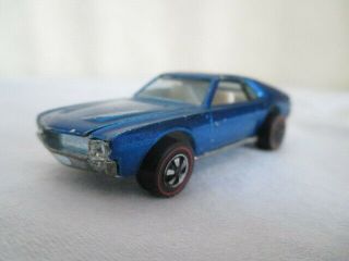 Old 1968 REDLINE HOT WHEELS Blue AMX Custom Vintage Toy Car 2