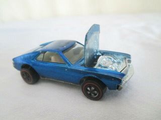 Old 1968 REDLINE HOT WHEELS Blue AMX Custom Vintage Toy Car 7