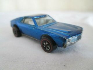 Old 1968 REDLINE HOT WHEELS Blue AMX Custom Vintage Toy Car 8