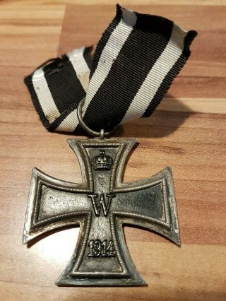 German Iron Cross 2nd.  Class Ic2 Marker " Mh " Worldwar 1 Incl.  Ribbon