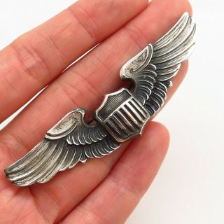 Amico Vintage 925 Sterling Silver Wwii Us Army Air Force Pilot Wings Pin Brooch